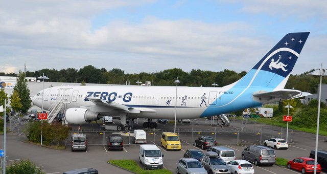 Blick auf den Zero G mit einem davorliegenden Pkw Parkplatz