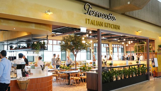 Blick auf das Terracotta Restaurant